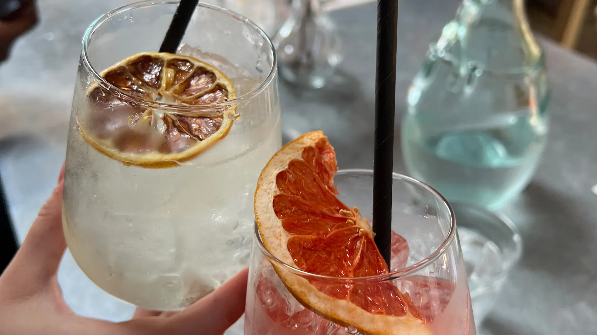 Bright spritz cocktails photographed at The Florist