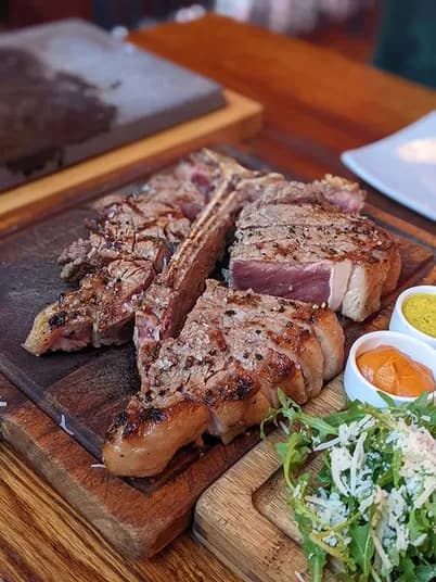 A porterhouse steak photographed at Mugshot in Bristol
